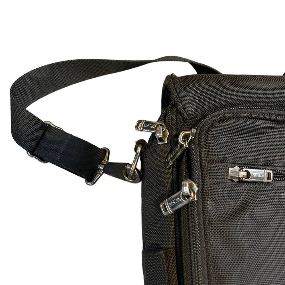 TUMI Leather Trimmed Canvas Briefcase  Description Tumi Briefcase Blank - Picture 4 of 12